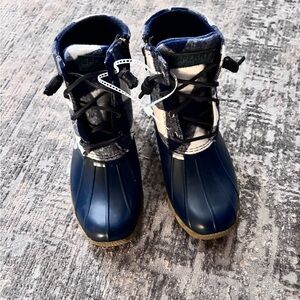 Sperry Navy and Black Duck Boots